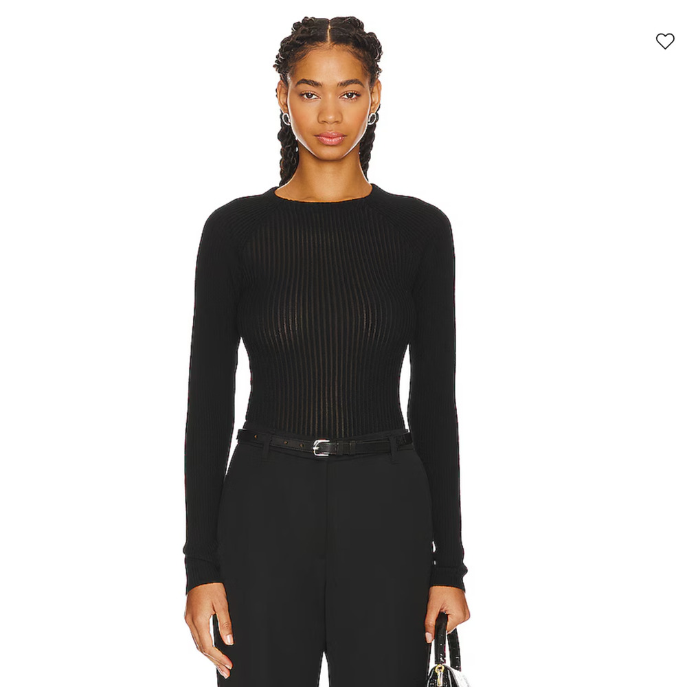 Rag and Bone Black Ribbed Knit Top Women's Small